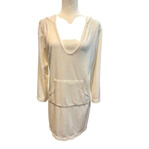 Hooded Terry Cloth Beach Cover Up Dress Swim Pool Resort Casual‎ Bath Robe Large